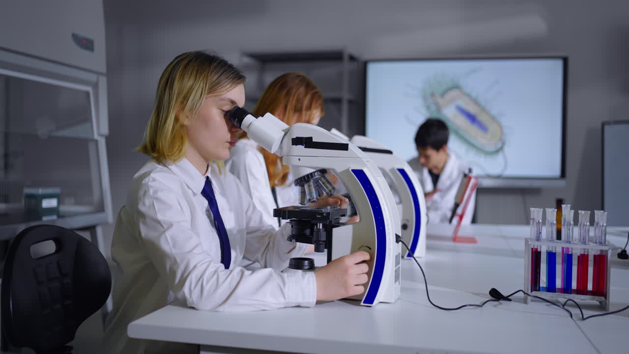 Students Conduct Science Experiments in a Laboratory