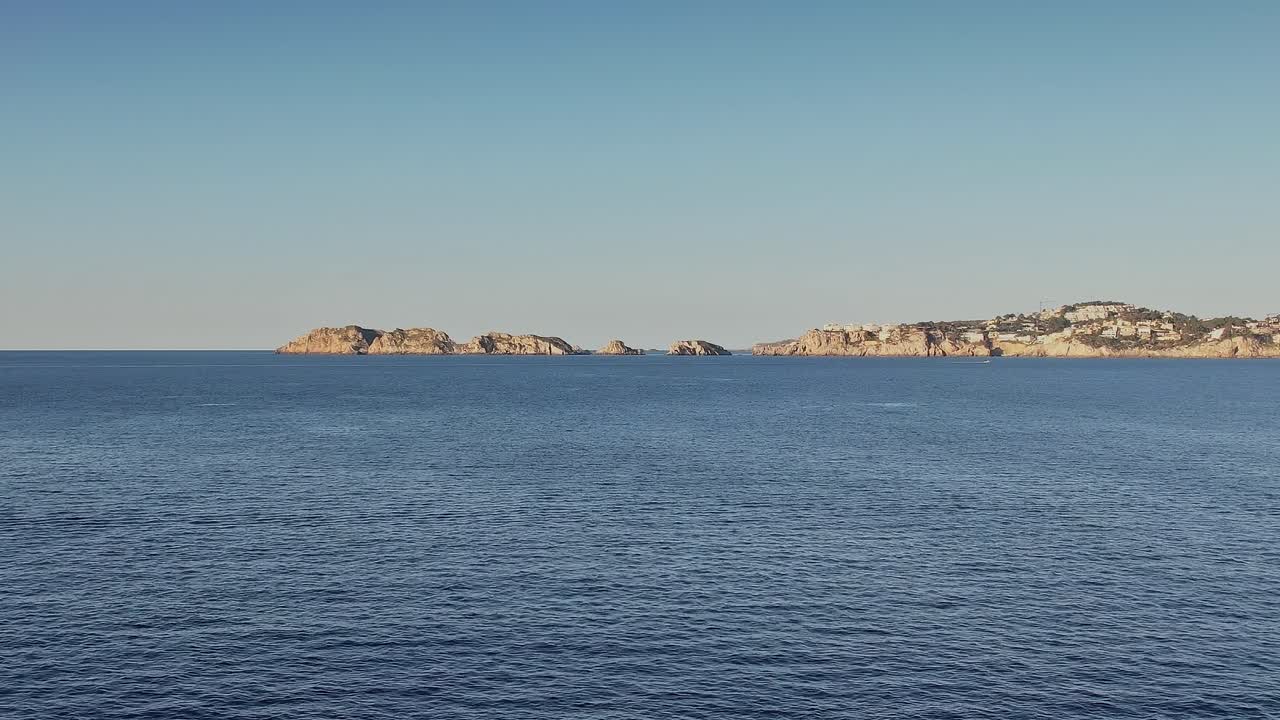 Stunning aerial view of the coast of Mallorca, Spain during sunset