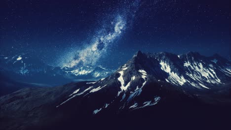 milky way over the mountain peaks