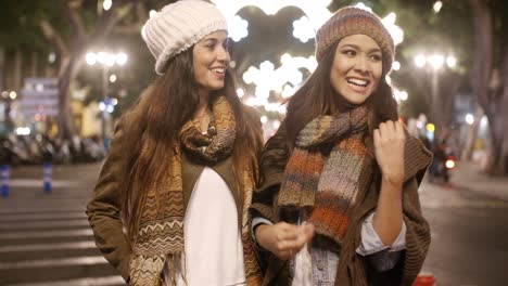 two young women enjoying a night on the town