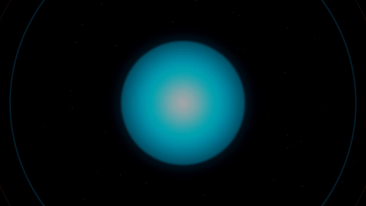 Abstract Glowing Blue Sphere Expanding in Dark Space