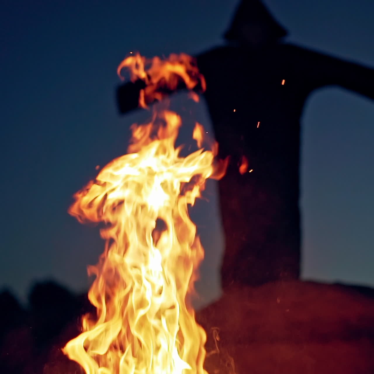 The witch conjures. A terrible ritual