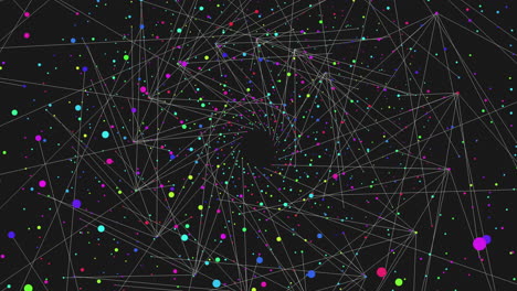 Netz-Aus-Miteinander-Verbundenen-Punkten,-Das-Ein-Komplexes-Netzwerk-Visualisiert