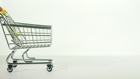 empty shopping trolley on a white background shopping concept