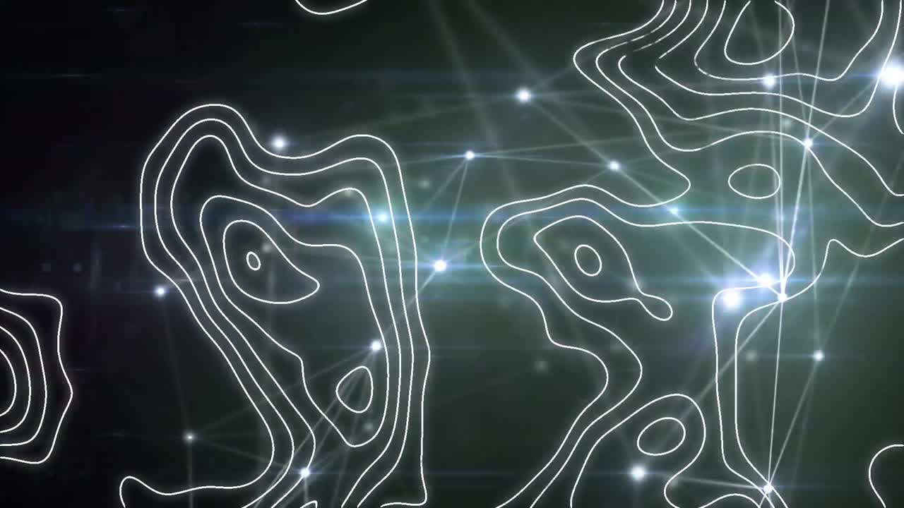 움직이는  ⁇  선과 연결 네트워크의 애니메이션