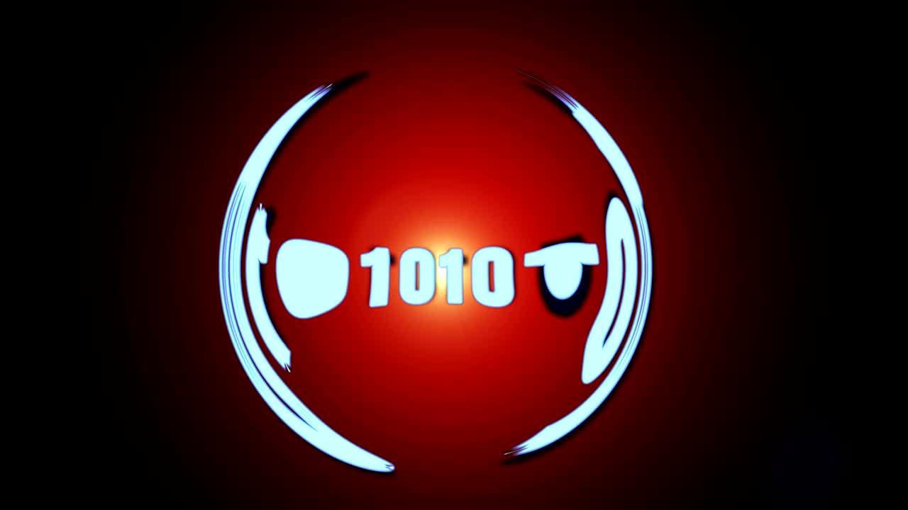 digital bubble with moving 0 and 1 digits data