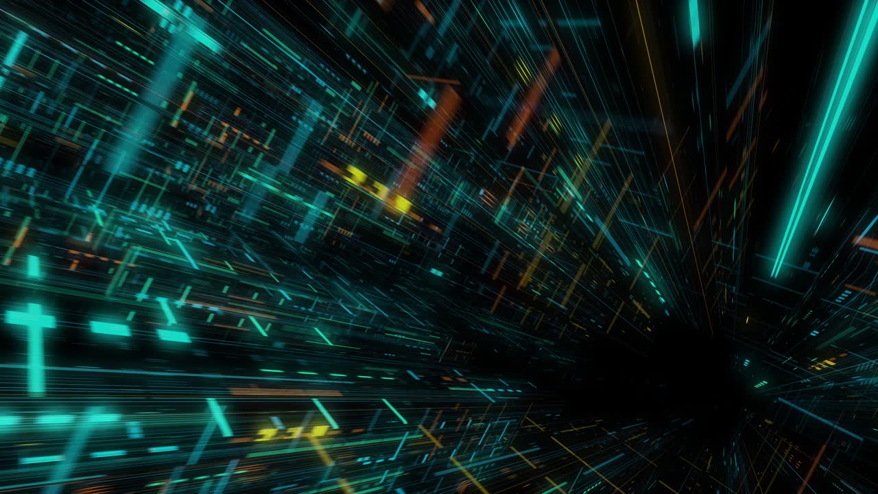 la inteligencia artificial y el aprendizaje automático abstract concept, cpu gpu núcleo de computación con flujos de información. máquina de computación de aprendizaje profundo de datos. bucle sin costuras, renderización 3d g