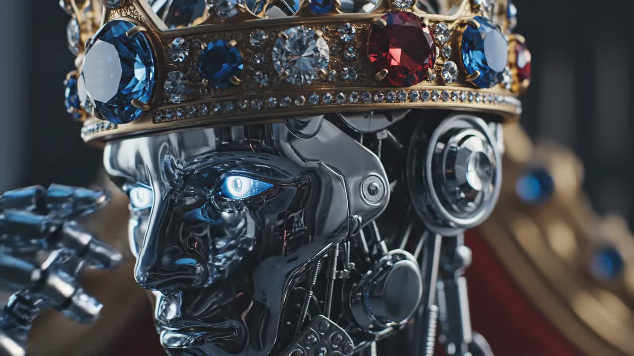 Robot King with Jeweled Crown