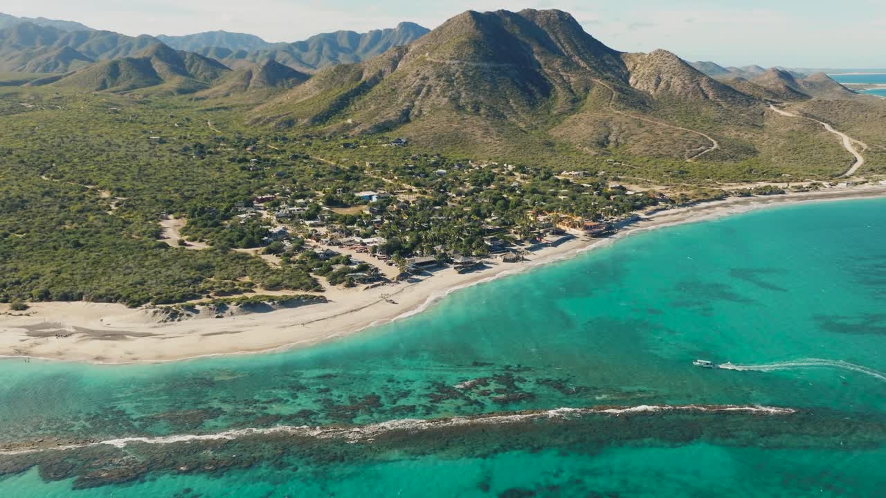 Aerial Shot Over Cabo Pulmo National Park, Mexico's Baja California Peninsula