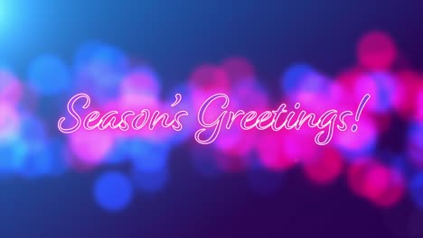 seasons greetings this christmas on blurred bokeh