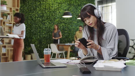 woman working in a modern office