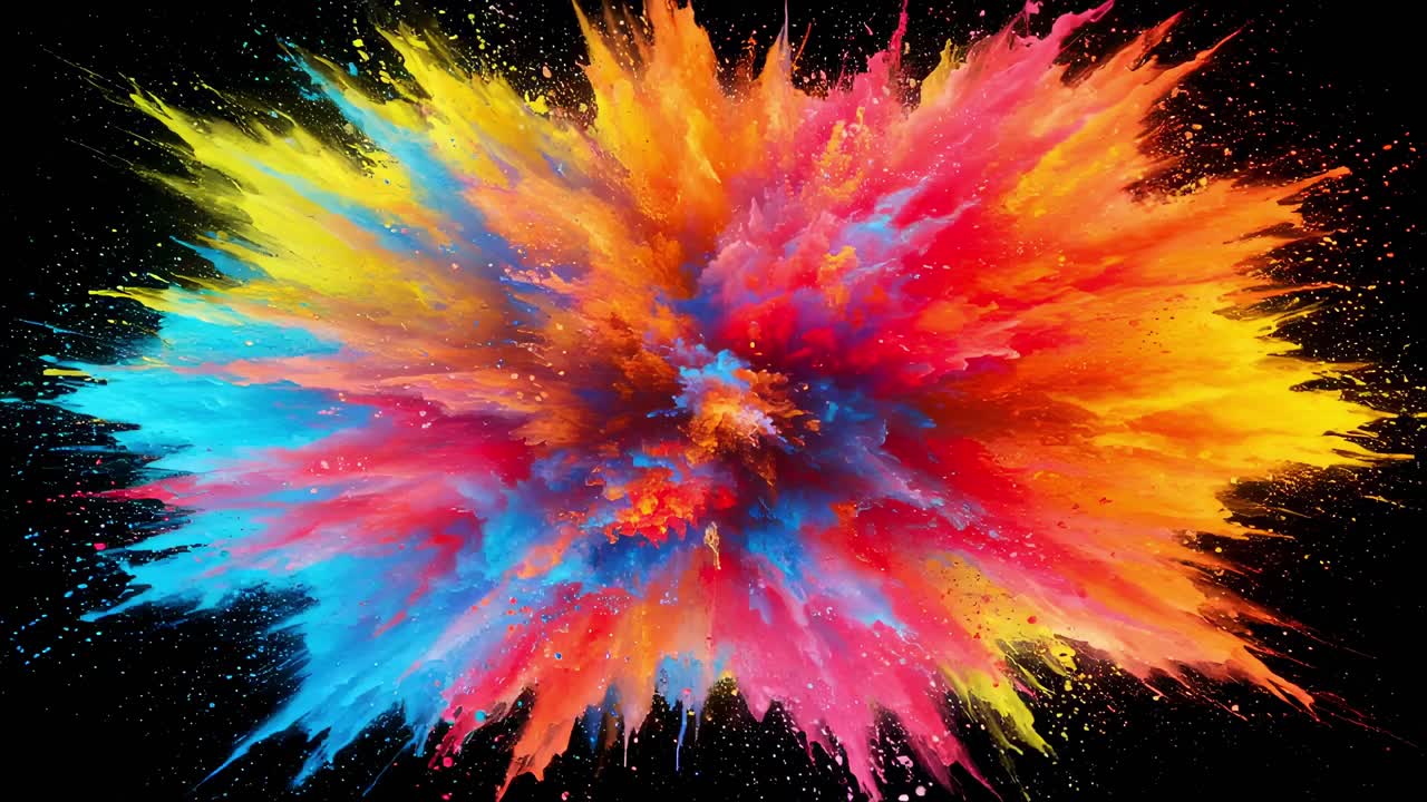 A spectacular explosion of colors reveals a breathtaking array of vibrant hues and dynamic energy in a stunning artistic display