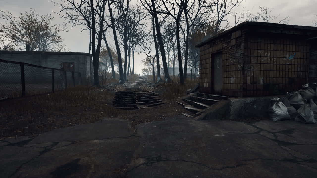 체르노빌 원자력 발전소 근처의 배제 구역의 pripyat 도시 뷰