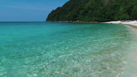 beautiful 4k aerial of the tropical perhentian islands in malaysia