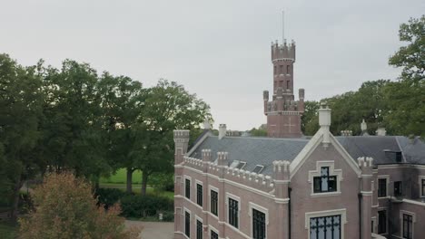 jib up of the beautiful schaffelaar castle in barneveld, the netherlands