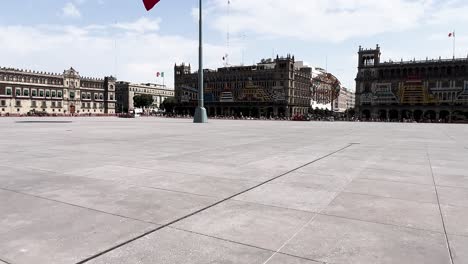 slow motion shot of mexico city downtown zocalo totally empty