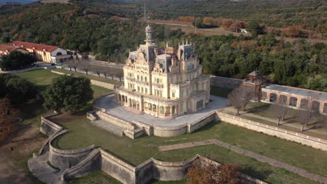 aerial view of an abandoned palace