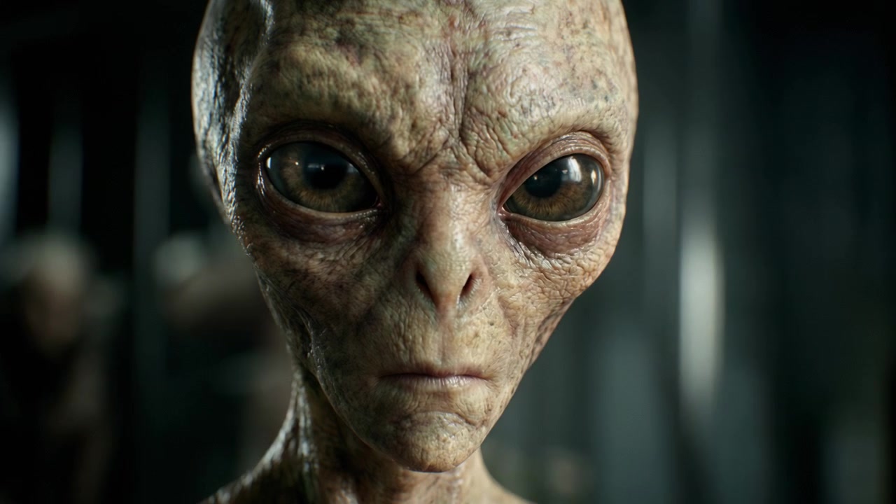 Close-up Portrait of an Extraterrestrial Alien Being