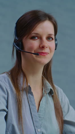 woman wearing headset