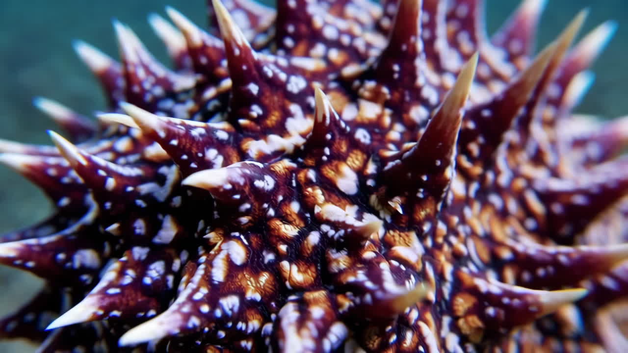 Primo piano di un'oloturia spinosa