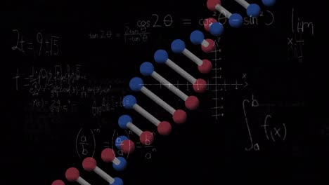 animación de ecuaciones matemáticas sobre la cadena de adn