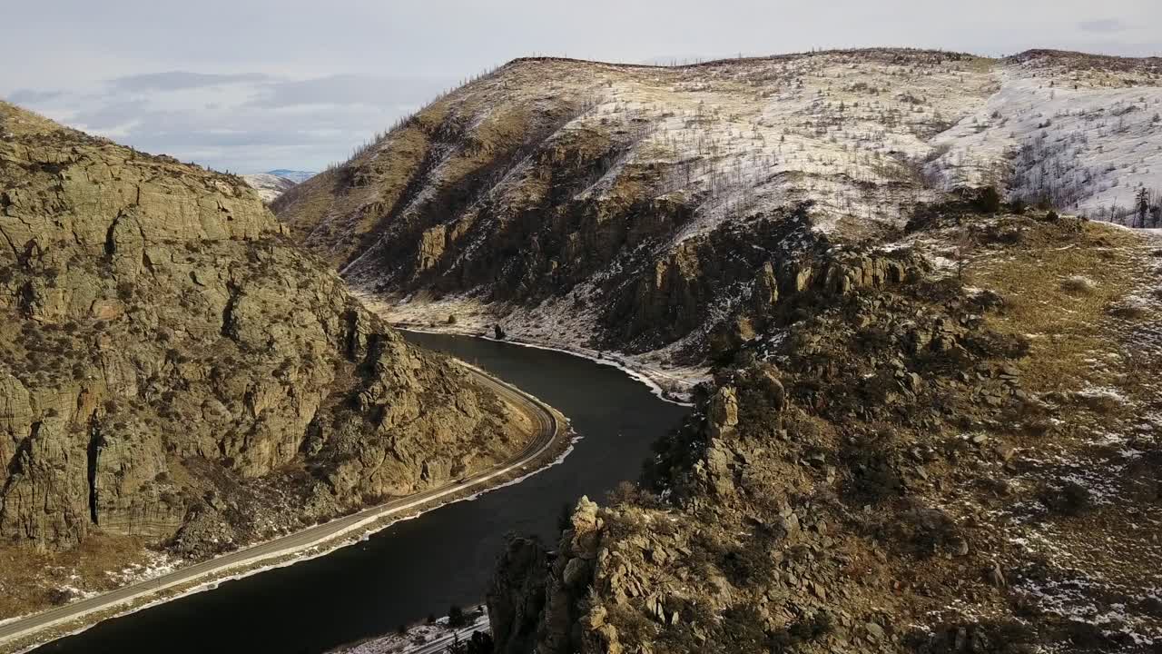 Aerial View of the Madison River in Montana during Fall