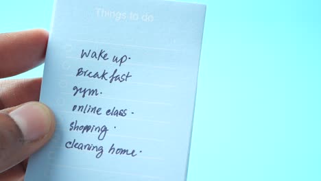 handwritten to-do list