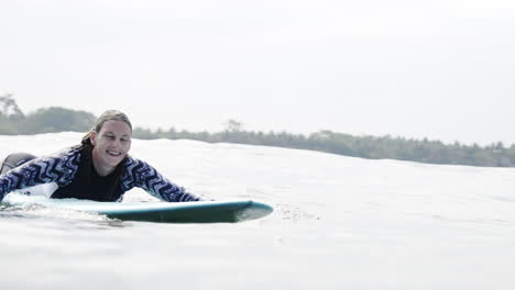woman surfing