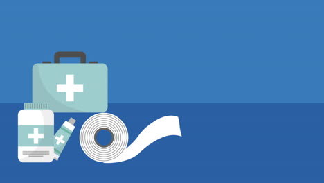 medical kit drugs storage animation