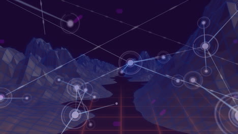 animation von verbindungsnetzen über digitale berge