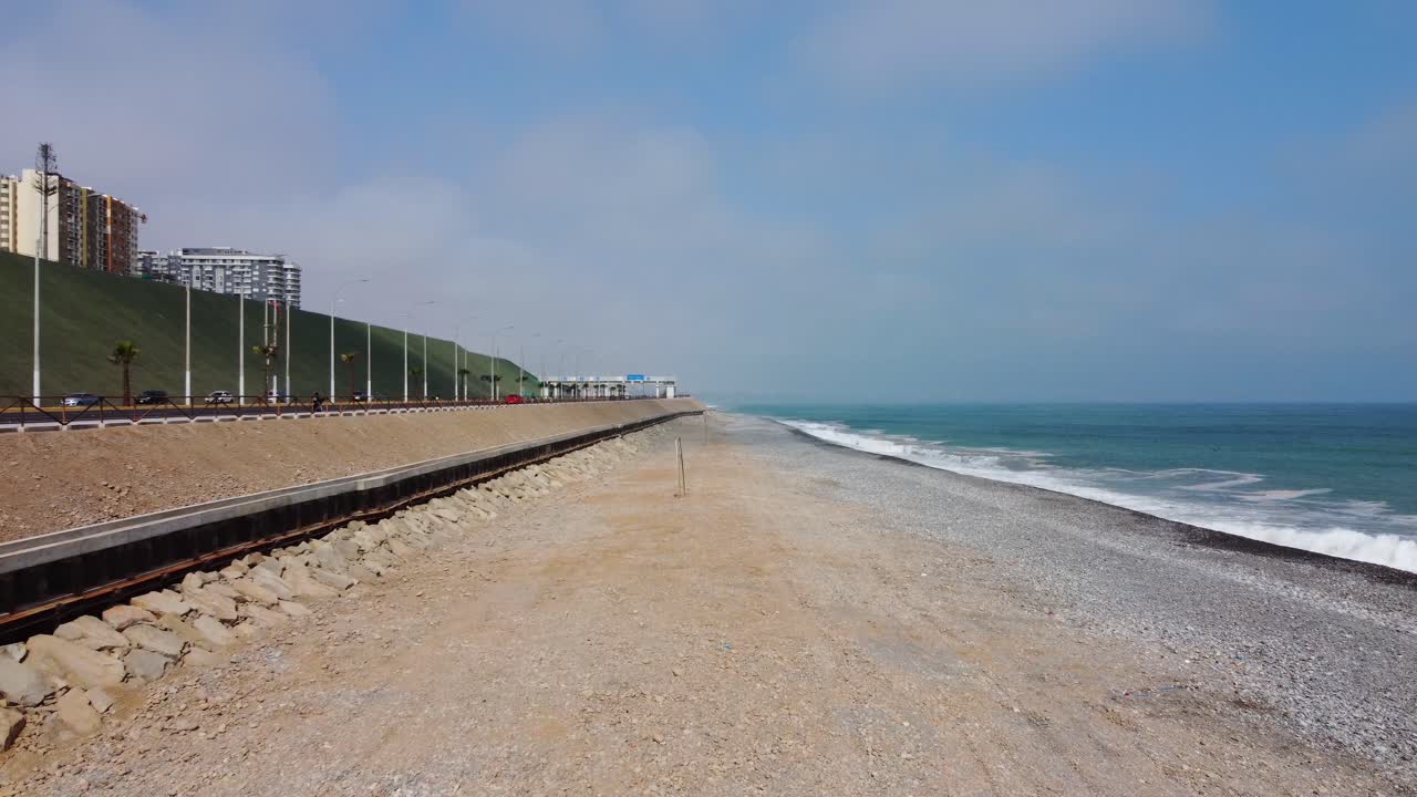 페루 리마 해변의 드론 4k 영상