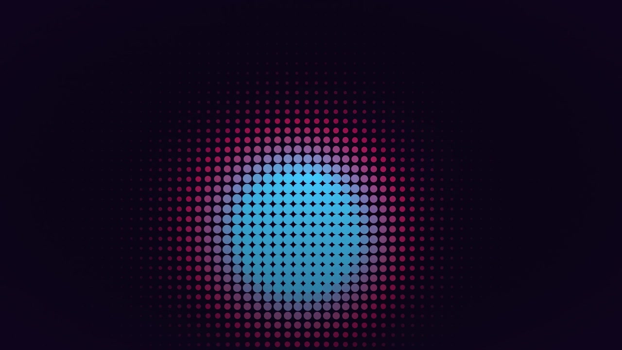 Sfondo astratto in movimento con punti neon pulsanti