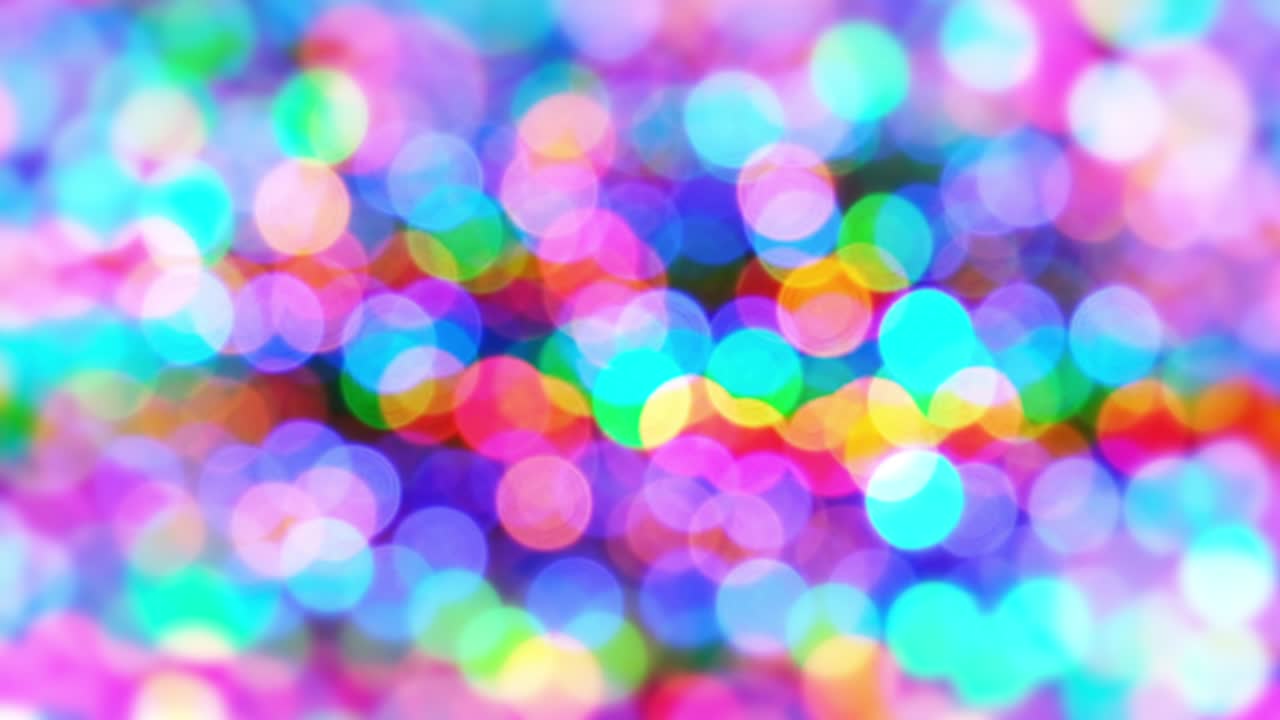 추상적인 원 보케 빛 패턴 빛나는 다채로운 이동, 크리스마스 및 행복한 새해 축제 개념 배경 4k 영상