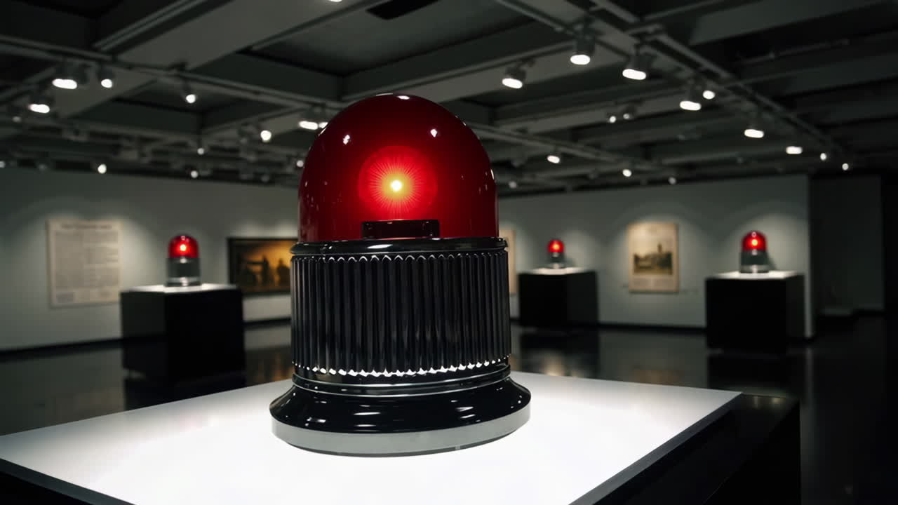 Red Alert Light in an Art Gallery
