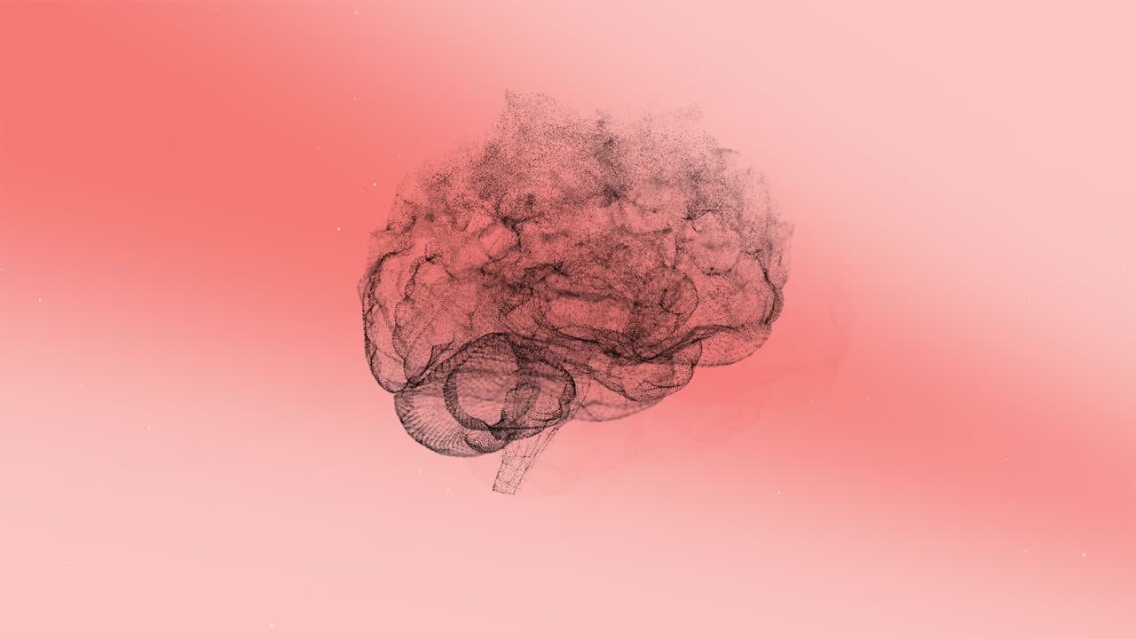 뇌 신경세포의 3d 애니메이션은 은 배경에서 정신 질환, 인격 장애를 유발합니다.