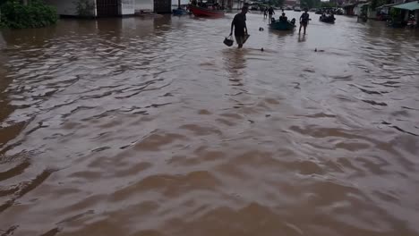 flooding in a residential area