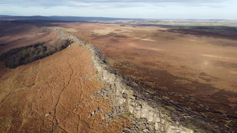 epic views looking down on stanage edge in the winter