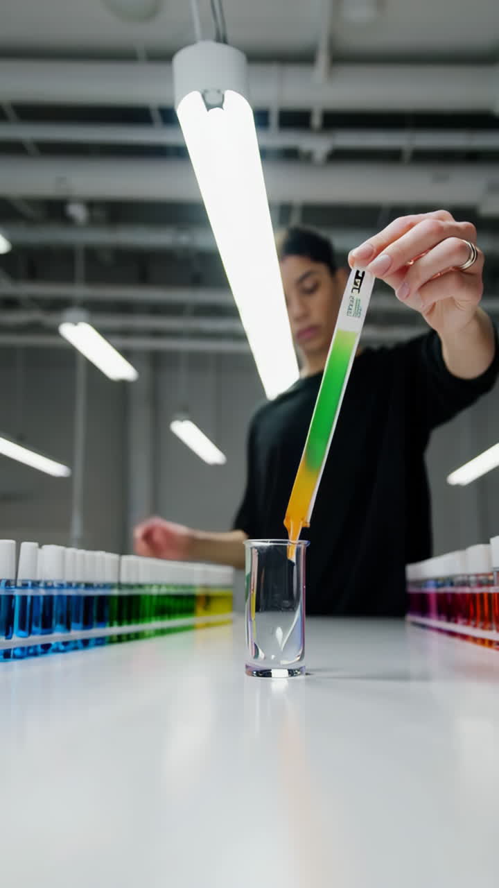 PH Test Strip Experiment in a Laboratory