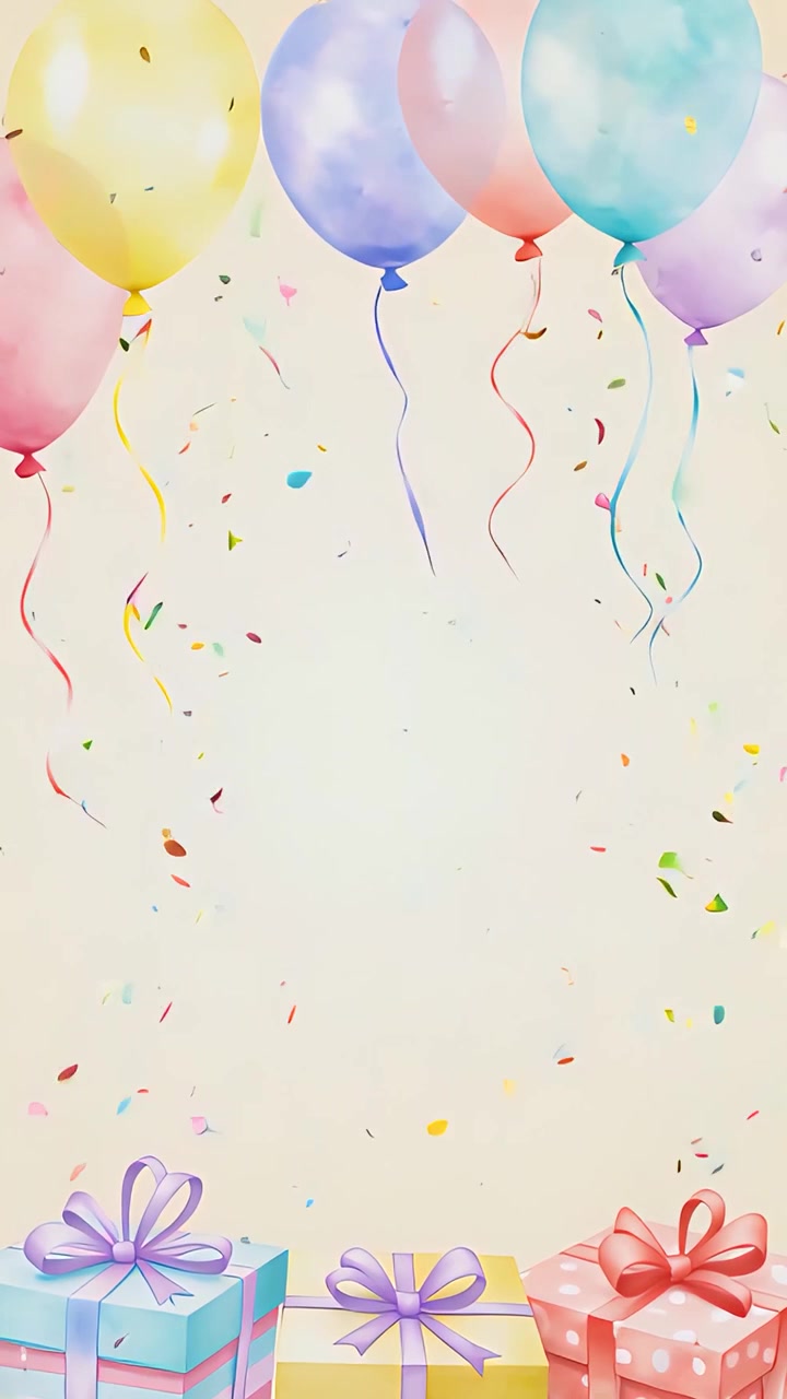 Fondo de cumpleaños con globos 4K