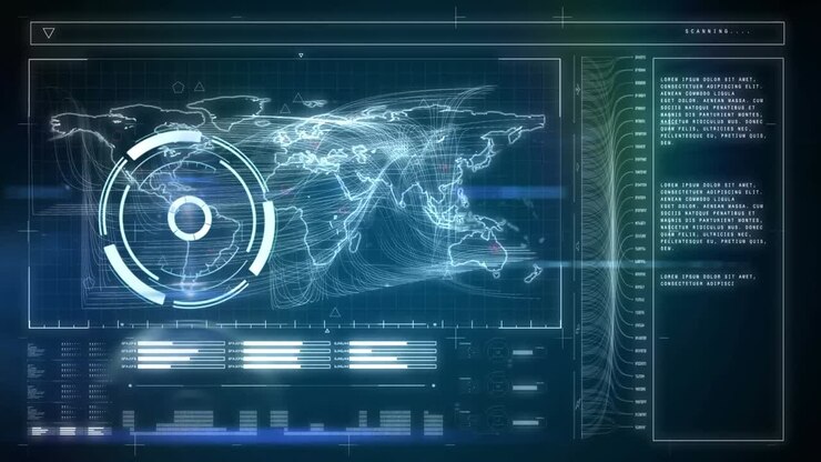 Animation of scope scanning and data processing on digital screen
