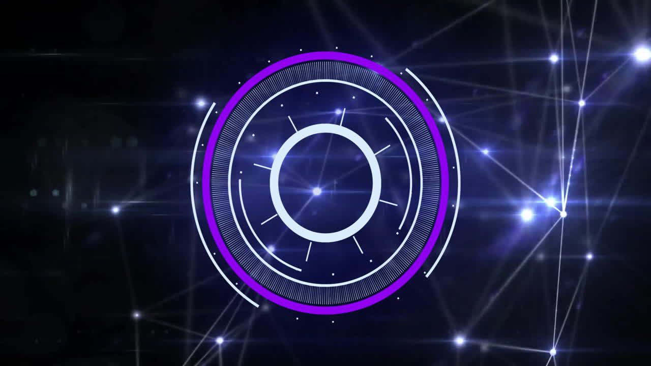 animación del escaneo del alcance y el procesamiento de datos a través de la red de conexiones