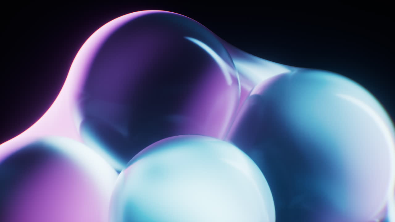 Transparent blue bubbles background, 3d rendering