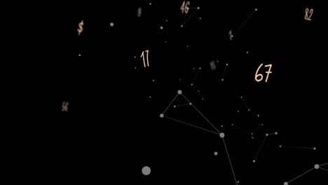 animation of numbers changing with network of connections