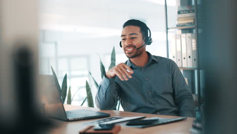 Geschäftsmann,-Callcenter-Und-Sprechen-Am-Computer