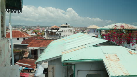 zanzibar stone town cityscape with traditional rooftops