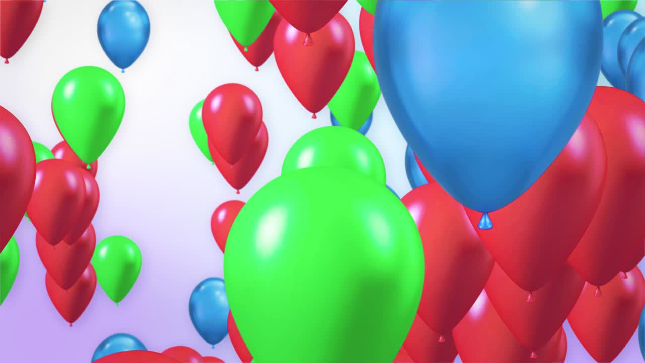 fondo abstracto brillante de confusión de globos de colores arco iris animación de bucle con canal alfa.
