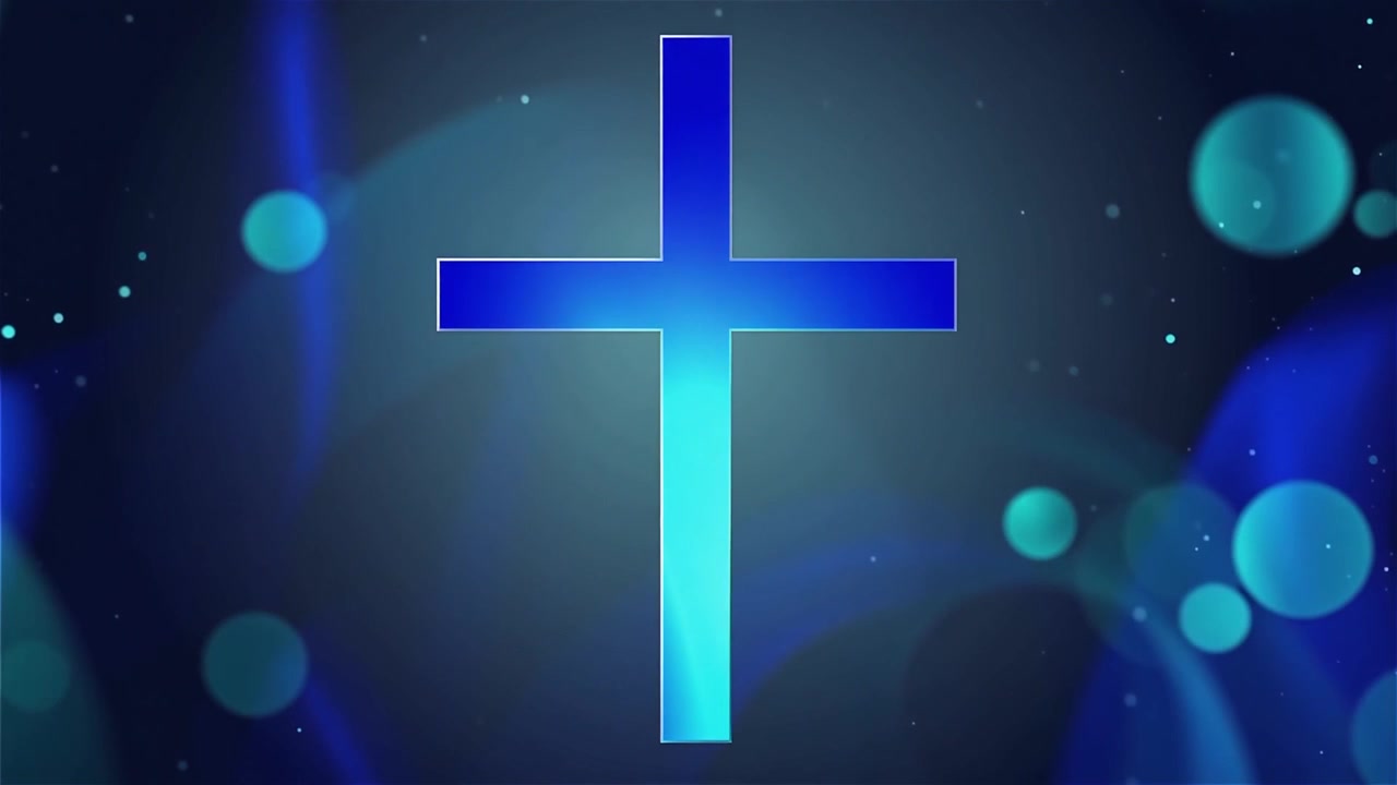Croce Cristiana Luce Celestiale Sfondo per il Culto.