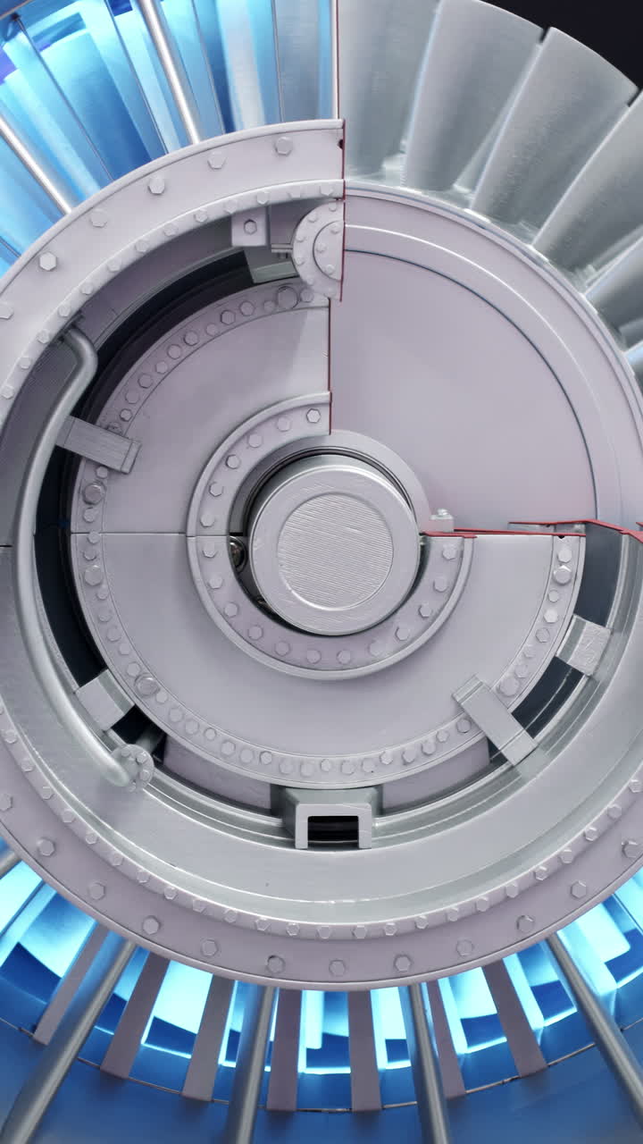 primer plano del rotor de un motor a reacción