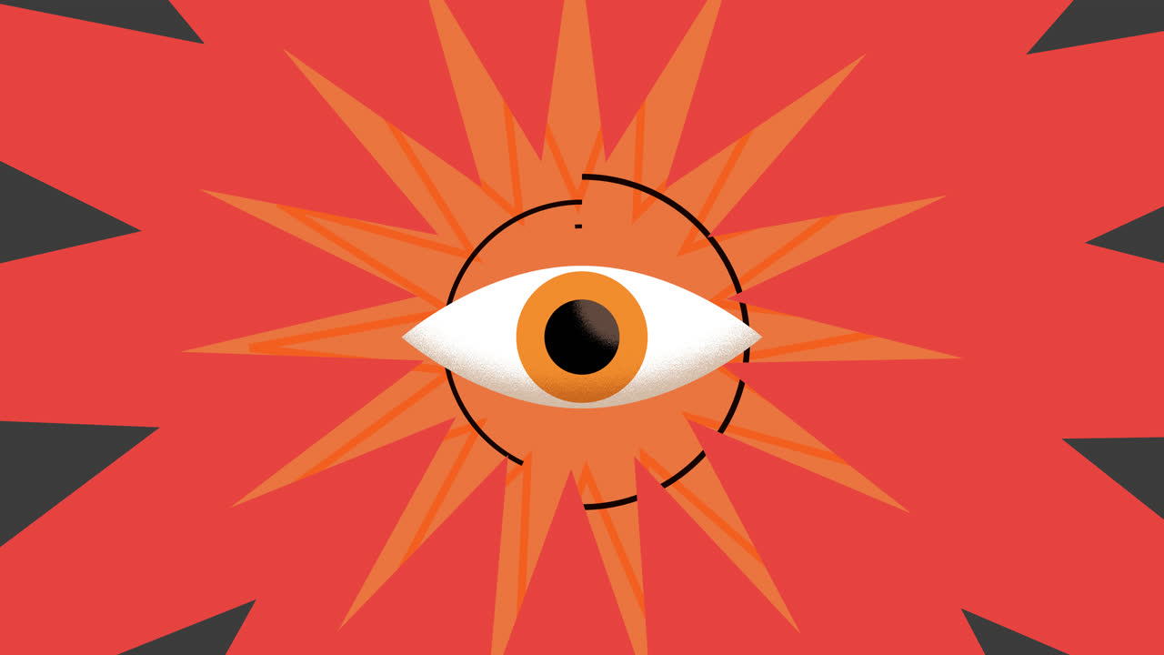 Abstract Eye Graphic Designs with Starburst Elements