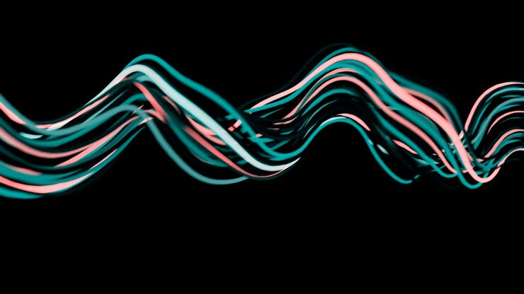Linee ondulate astratte al neon 4K